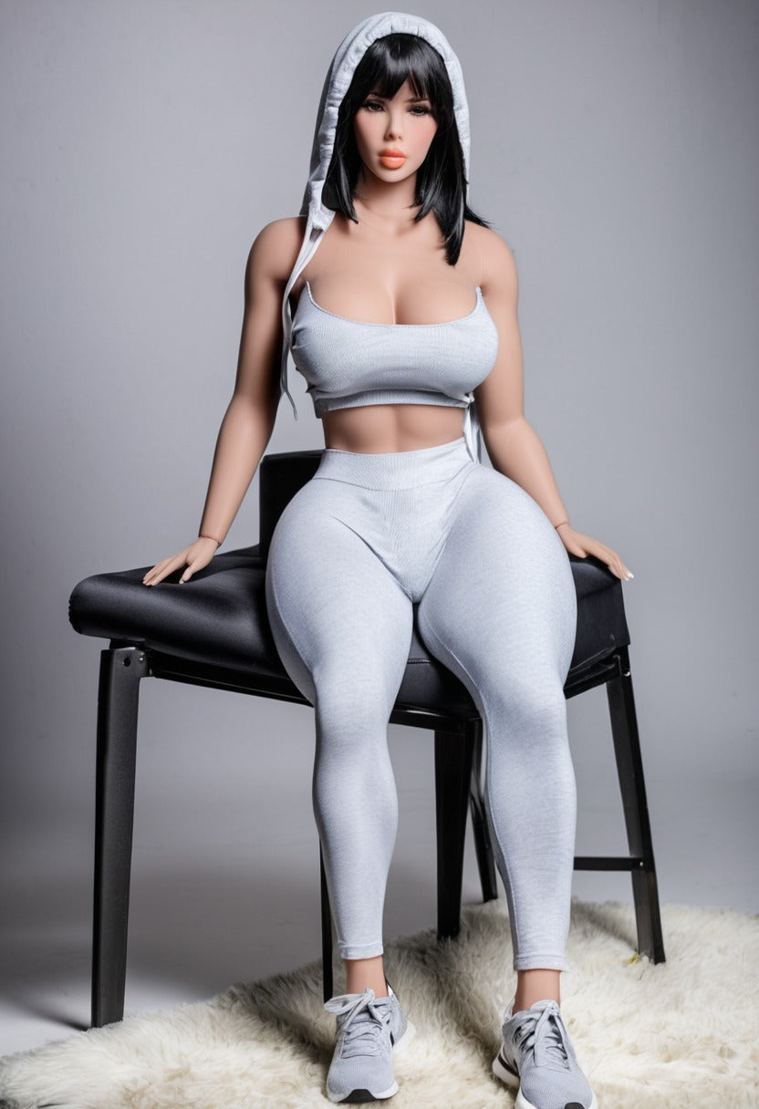 ToyFather Evelyn 163cm TPE Realistic Sex Doll – Black Long Hair, Fair Skin