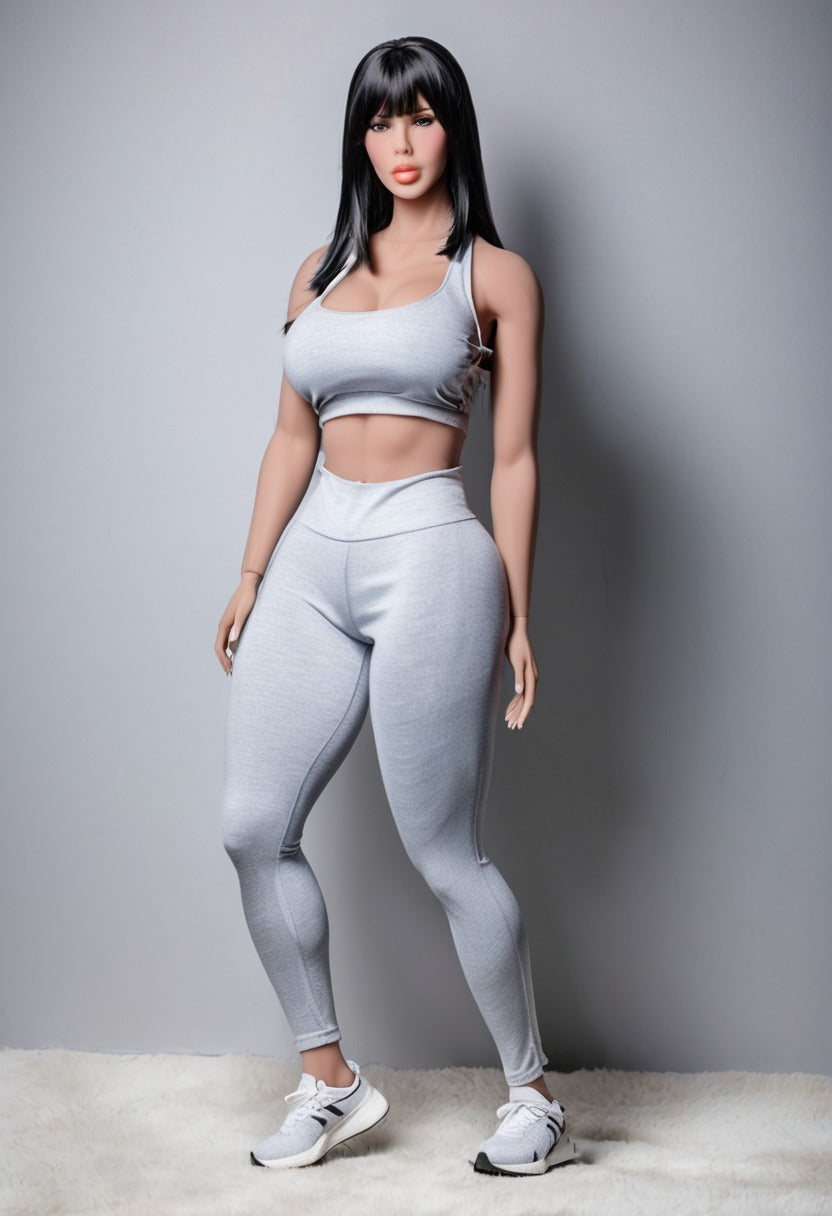 ToyFather Evelyn 163cm TPE Realistic Sex Doll – Black Long Hair, Fair Skin