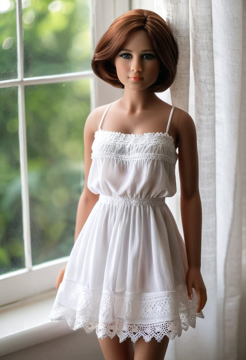 ToyFather Mia 158cm Silicone Realistic Sex Doll – Blonde Short Hair, Tan Skin