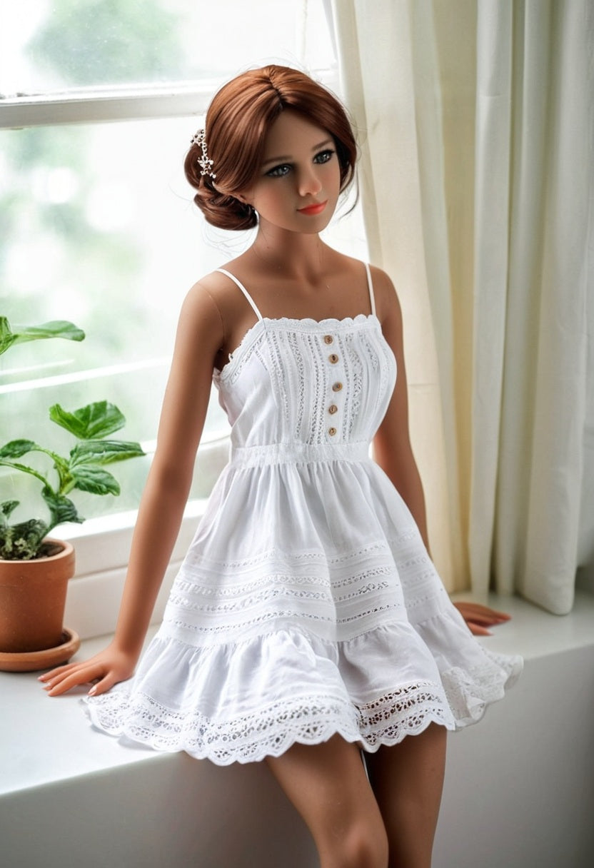 ToyFather Mia 158cm Silicone Realistic Sex Doll – Blonde Short Hair, Tan Skin