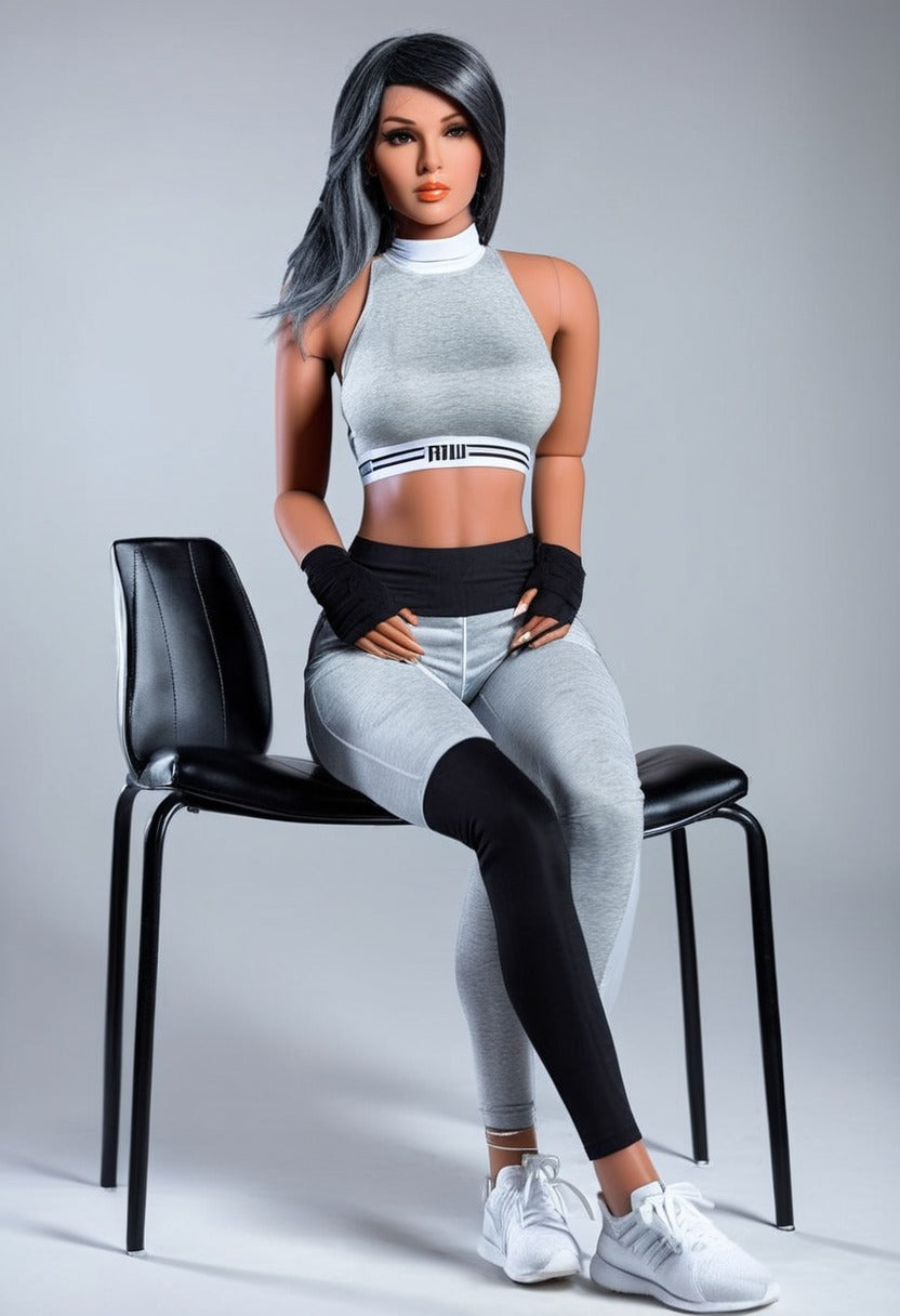 ToyFather Zoe 166cm TPE Realistic Sex Doll – Black Long Hair, Dark Tan Skin