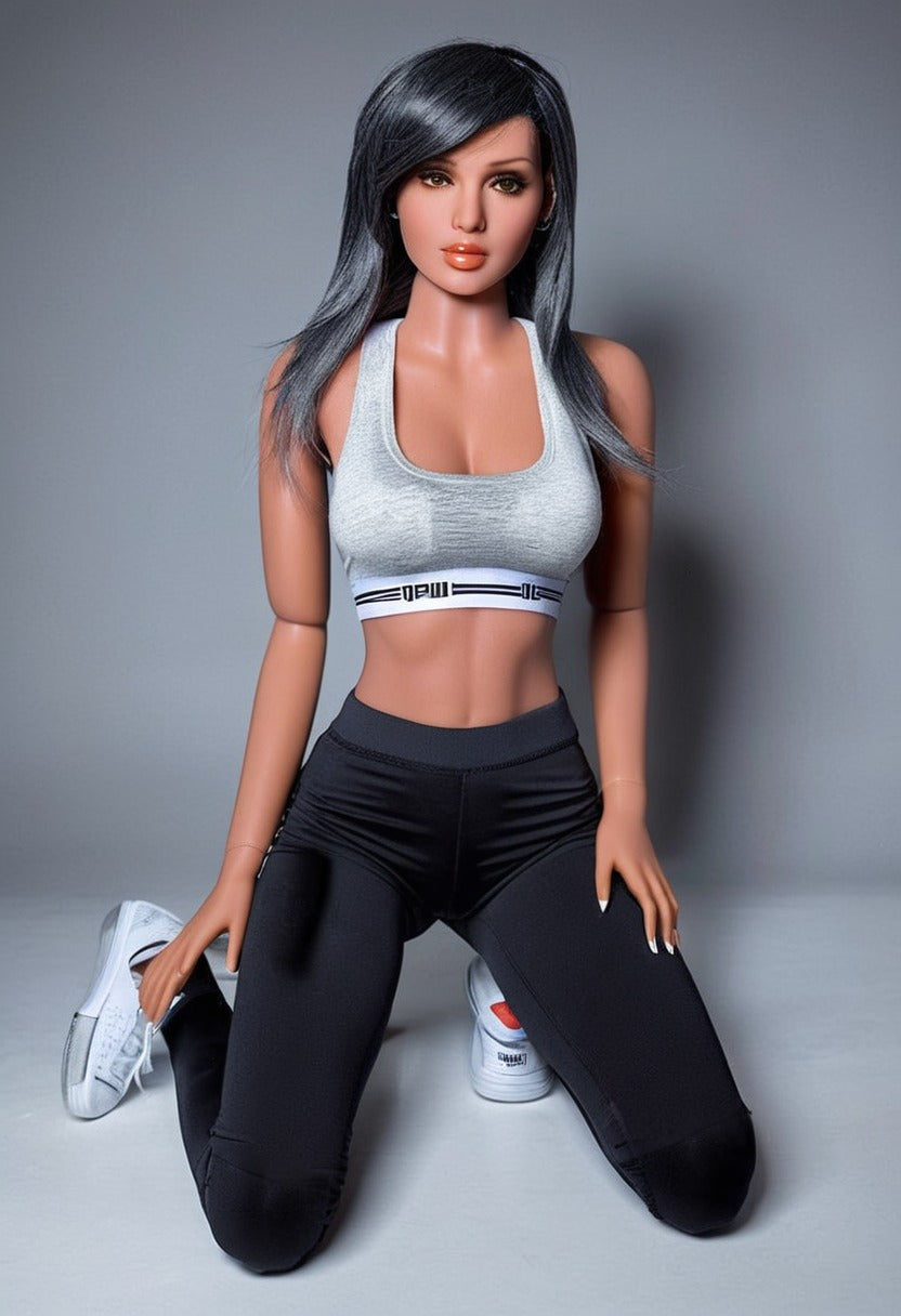 ToyFather Zoe 166cm TPE Realistic Sex Doll – Black Long Hair, Dark Tan Skin