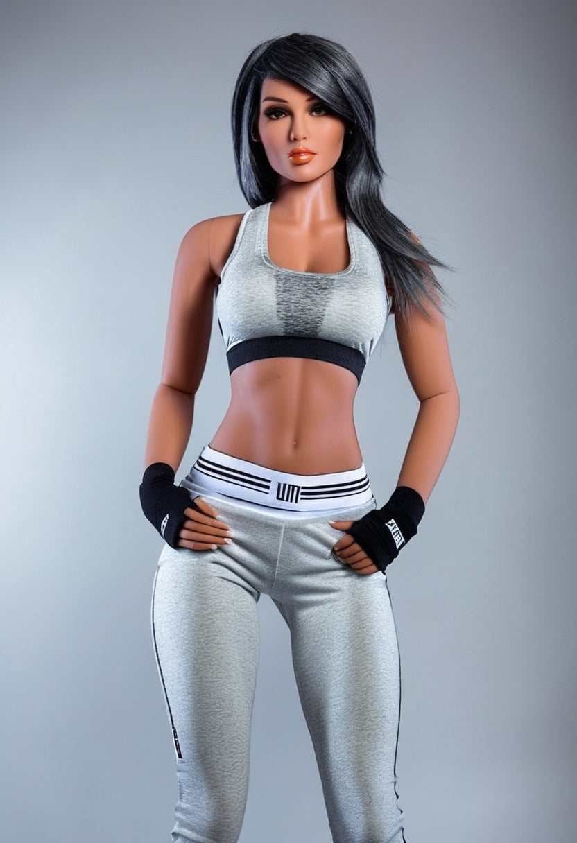 ToyFather Zoe 166cm TPE Realistic Sex Doll – Black Long Hair, Dark Tan Skin