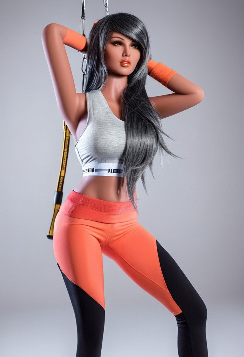 ToyFather Zoe 166cm TPE Realistic Sex Doll – Black Long Hair, Dark Tan Skin