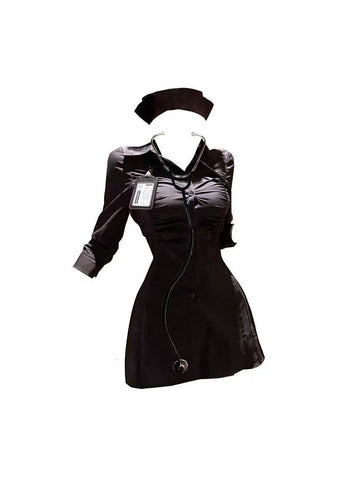 ToyFather Black Nurse Outfit – Sexy Doll Nurse Dress Set