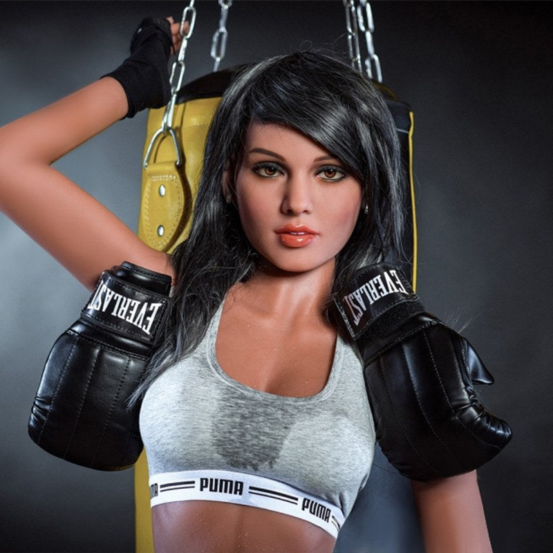 ToyFather Zoe 166cm TPE Realistic Sex Doll – Black Long, Dark Tan Skin